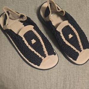 Black and Tan Hand Woven Sandals